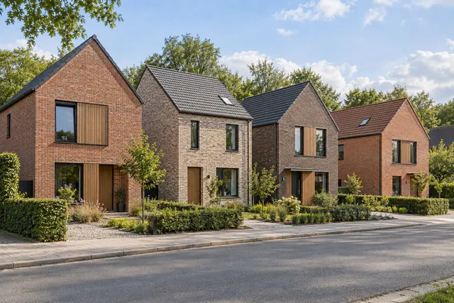 Quatre maisons contemporaines en briques, Le Clos des Vergers à Grez-Doiceau